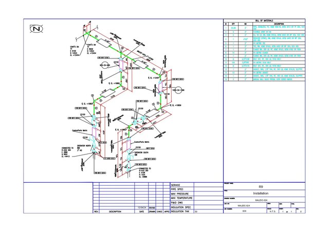 Isometric-piping drawing