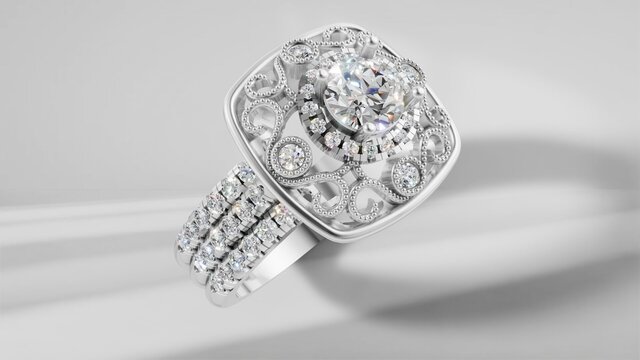 Custom Halo Ring: 3D CAD model for Production