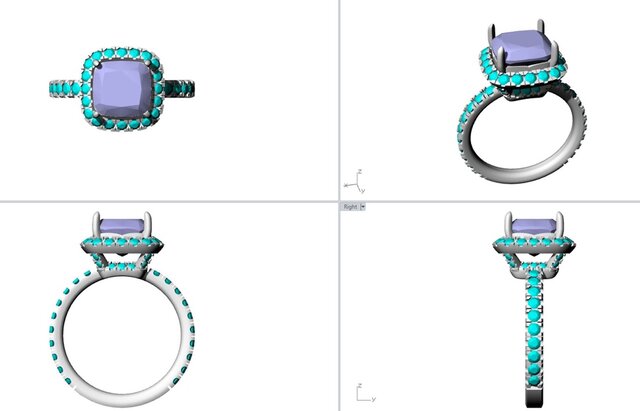 3D model of Split Shank Halo Ring – Production-Ready CAD