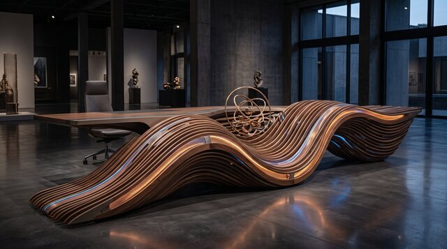 Aether Chrono Console – Parametric Executive Desk & Kinetic Acoustic Installation – image 1 of 1