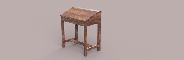 3D model of studt table with storage