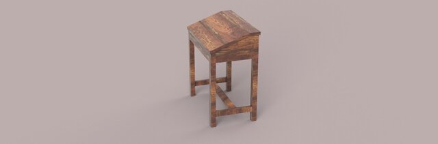 3D model of studt table with storage
