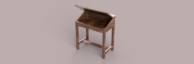 3D model of studt table with storage