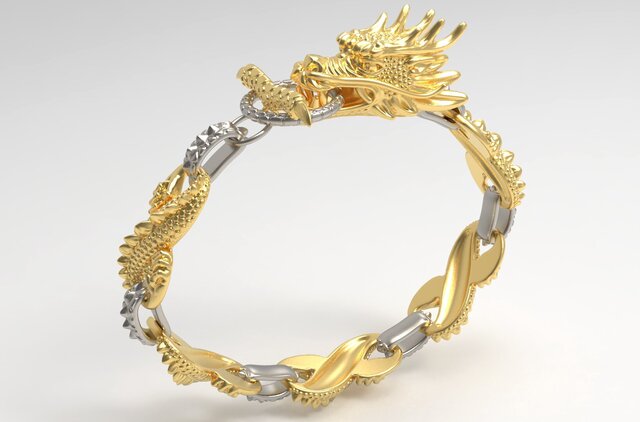 3D model of a Chinese Dragon bracelet