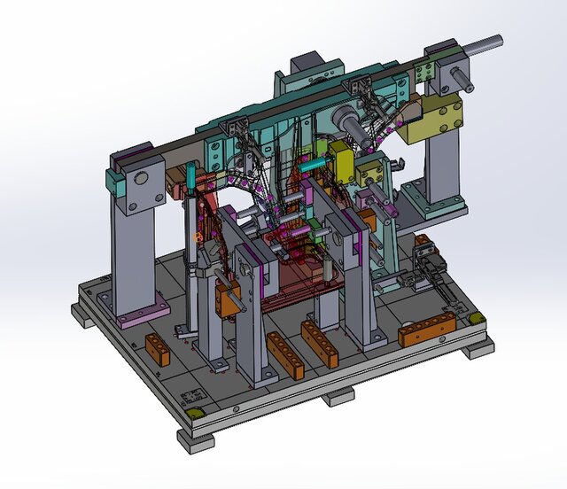 3D model of Checking Fixture Design for Rear Tire Bracket Automotive Component,