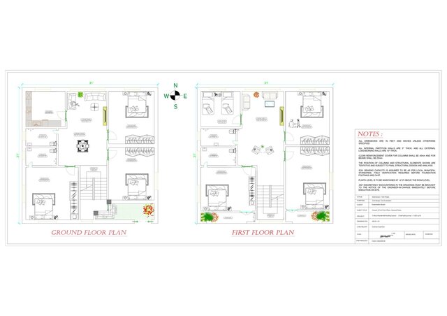 31' x 31' Two-Story Residential Blueprint | Architectural Drafting & Technical Design