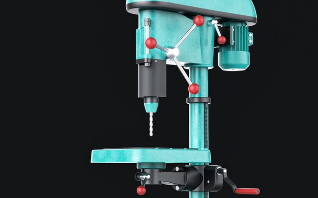 Drilling Machine 3D Modeling & Rendering