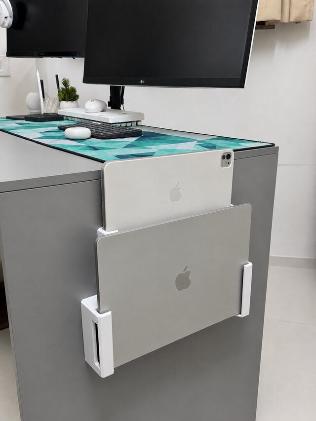 3D model of Stackable Laptop Wall Mount – Vertical Dual Laptop & Tablet Holder