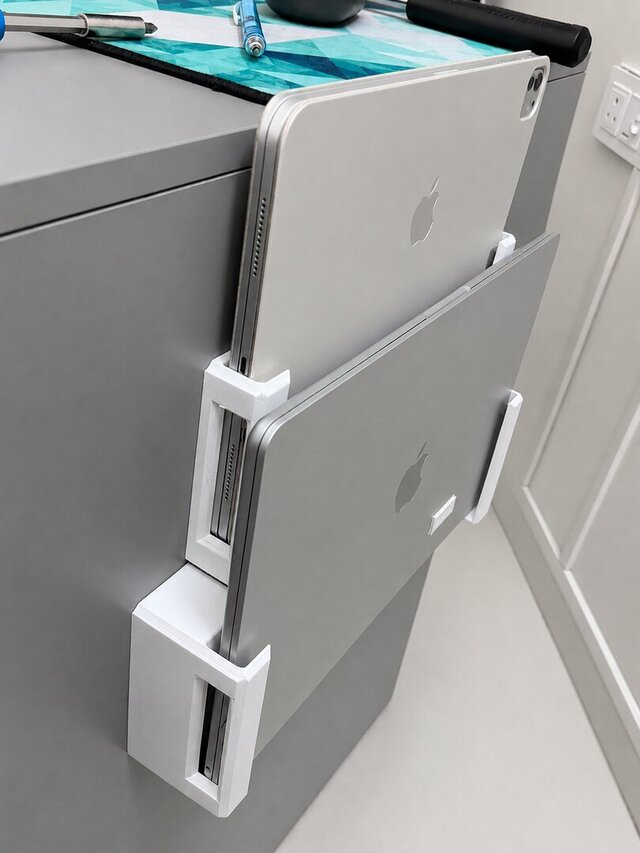 3D model of Stackable Laptop Wall Mount – Vertical Dual Laptop & Tablet Holder