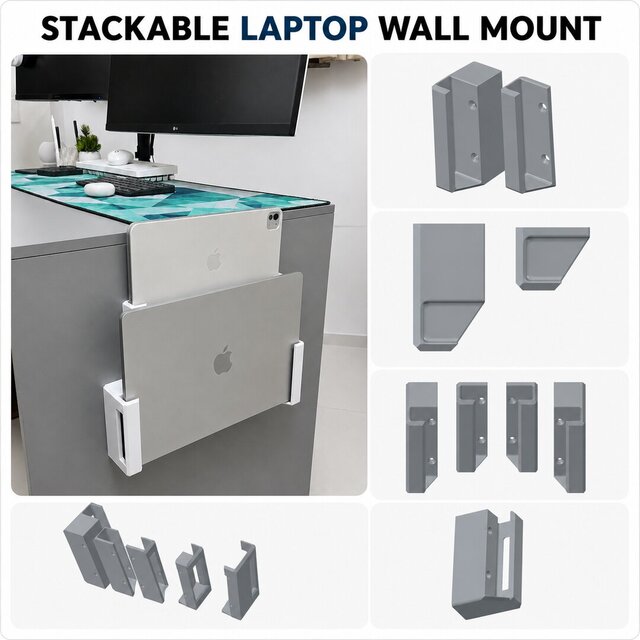 Stackable Laptop Wall Mount – Vertical Dual Laptop & Tablet Holder