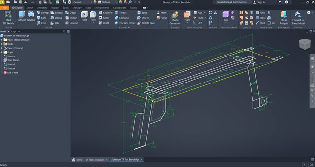 3D model of Flat Bench
