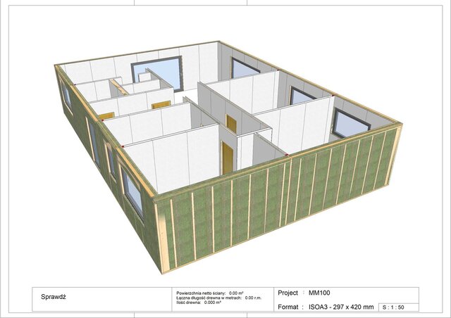 3D model of Workshop prefabrication drawings of timber frame structure with cutting lists