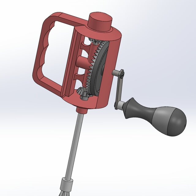 3D model of Manual Hand-Crank Egg Beater