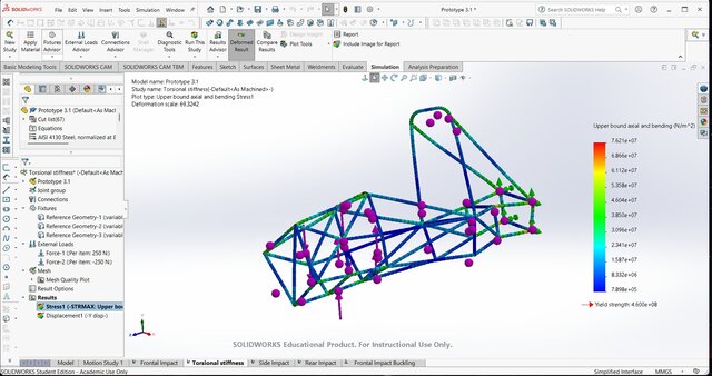Formula Student Spaceframe Chassis – FEA & Structural Validation (AISI 4130) – image 5 of 6