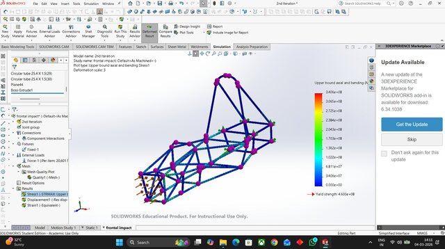 Formula Student Spaceframe Chassis – FEA & Structural Validation (AISI 4130) – image 4 of 6