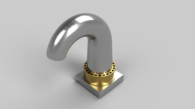 3D model of Single-Lever Monobloc Faucet, Bathroom Fixture Set