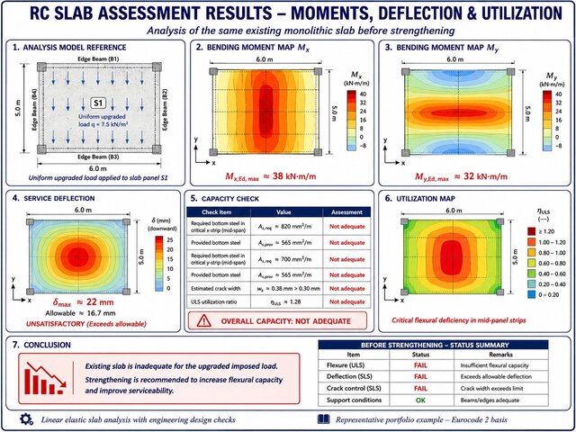 3D model of Existing reinforced-concrete monolithic slab assessment and strengthening design.