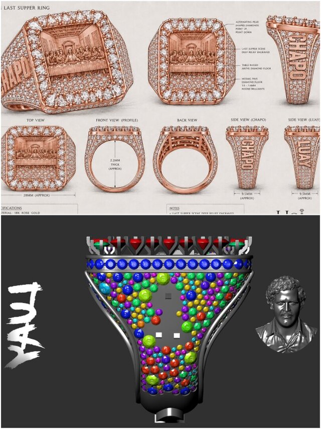 Custom 3D CAD design work and Sculpting work in Rings, Pendants, Bracelet, Neclace, Grillz, etc. – image 6 of 10