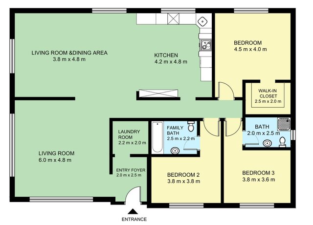 2D Colored Floor Plan Presentation for Real Estate & Marketing – image 2 of 2