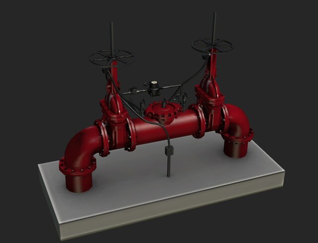 3D model of backflow preventor