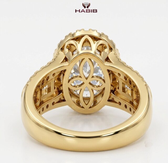 Luxury Diamond Halo Engagement Ring – Jewellery CAD Design – image 2 of 6