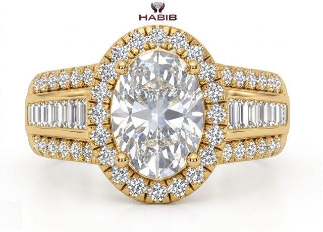Luxury Diamond Halo Engagement Ring – Jewellery CAD Design – image 3 of 6