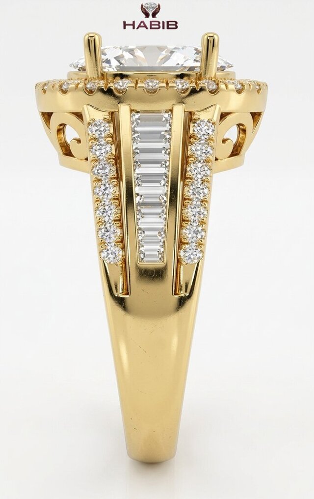 Luxury Diamond Halo Engagement Ring – Jewellery CAD Design – image 4 of 6