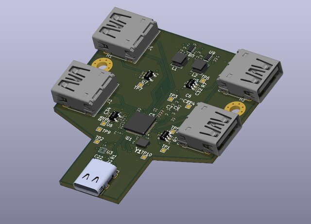 3D model of Industrial USB3 Hub 5Gbps
