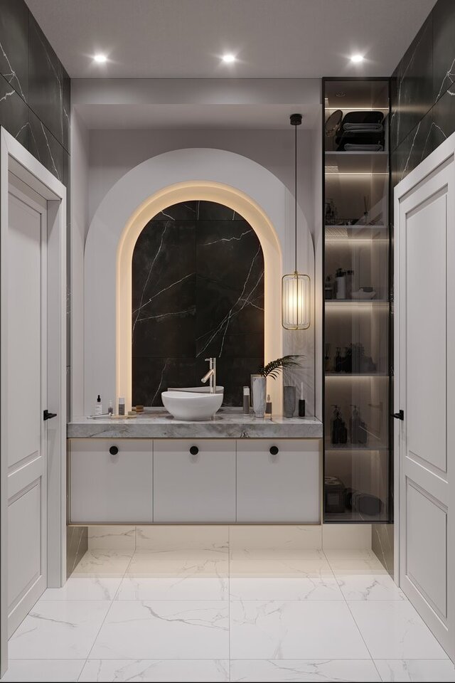 COMPACT WASH BASIN AREA DESIGN | VISUALIZATION