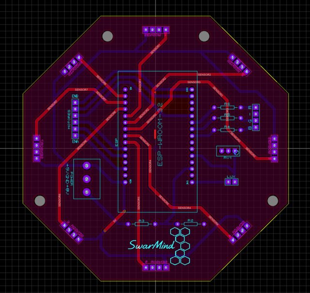 SwarMind - Octagonal ESP32 Robot PCB (4 iterations, manufactured) – image 2 of 5