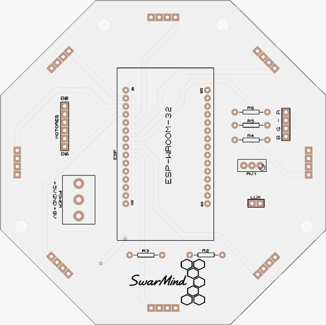 SwarMind - Octagonal ESP32 Robot PCB (4 iterations, manufactured) – image 3 of 5