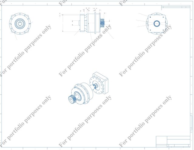 3D model of Planetary Gearbox Design and Technical Documentation