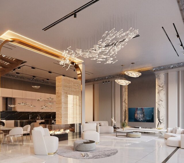 Modern Luxury Living Room | Interior Design & 3D Visualization