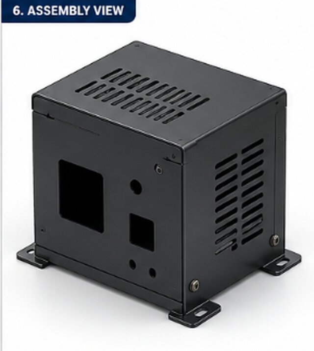 3D model of Sheet Metal Enclosure Design | SolidWorks | CNC Bending | Laser Cutting | Production Ready