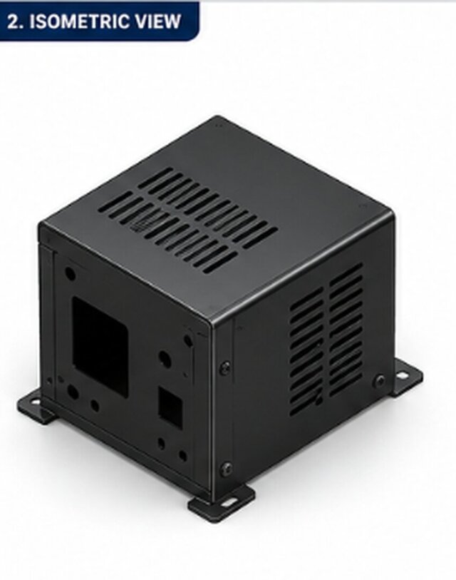 3D model of Sheet Metal Enclosure Design | SolidWorks | CNC Bending | Laser Cutting | Production Ready