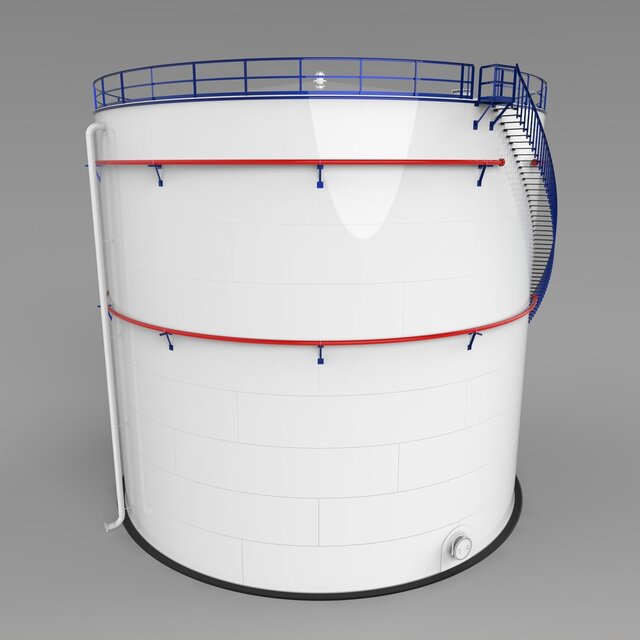 3D model of API 650 Storage Tank - Oil & Gas