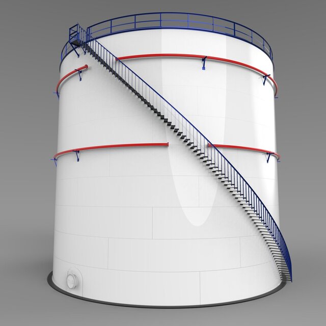 3D model of API 650 Storage Tank - Oil & Gas