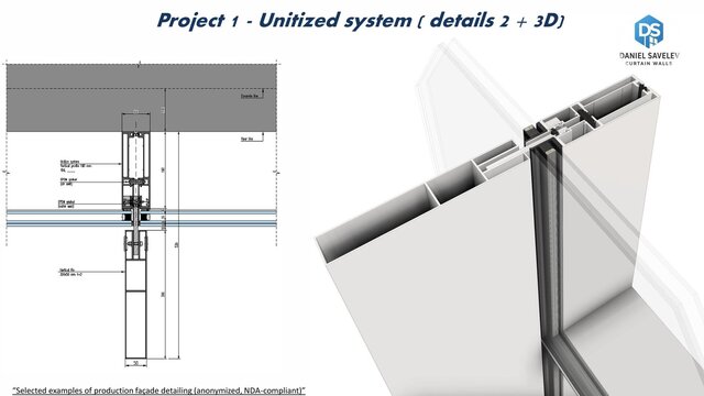 Unitized & stick systems, Skylight roofs & Fabrication drawing from sketch