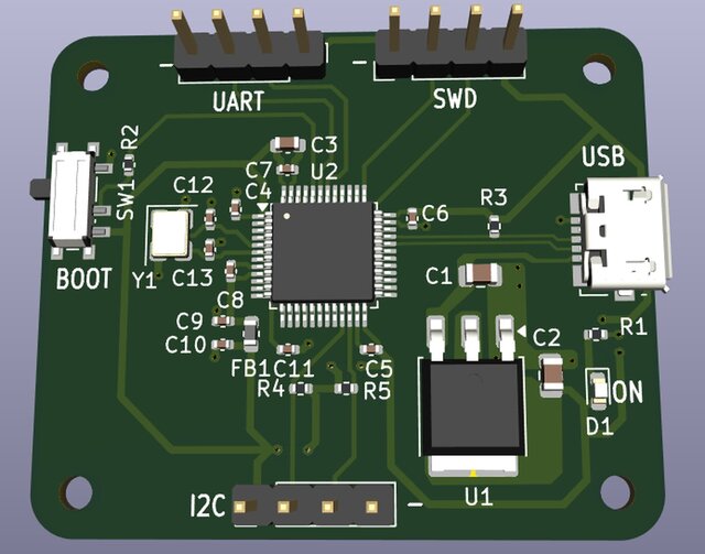 STM32F103C8T6 Minimum Development Board PCB