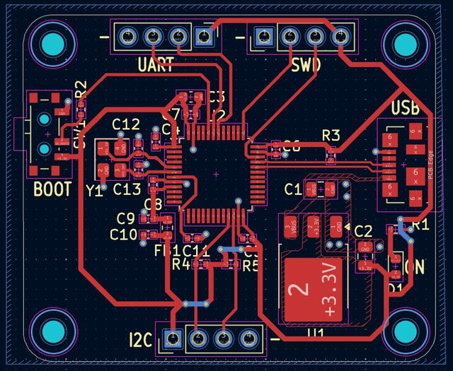 3D model of STM32F103C8T6 Minimum Development Board PCB