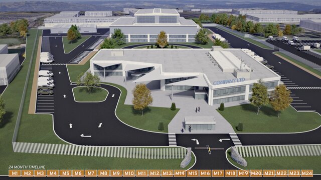 Industrial Construction Timelapse Animation – image 7 of 7