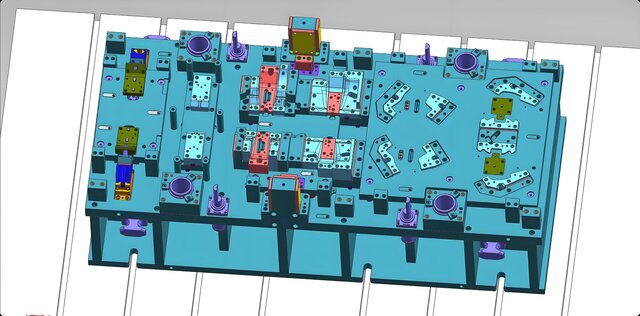 3D model of Full 3D Steel Progressive Die Design | Automotive Stamping Tooling Outsourcing Service