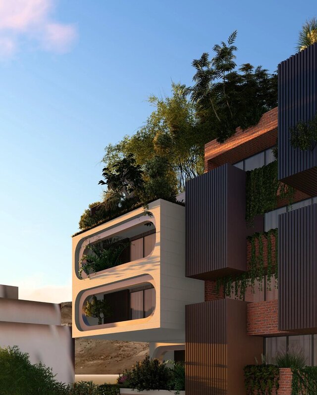 Kabul Apartment Building | Green Residential Tower with Planted Terraces, 3D Visualisation – image 1 of 3