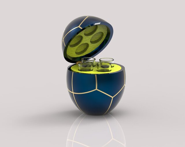 3D model of Egg-Shell Like Shot Glass Container – 2 oz Novelty Packaging Design