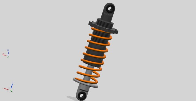 3D model of Spring damper shock absorber