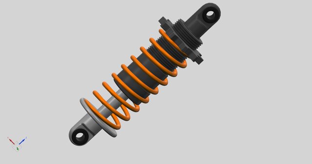 3D model of Spring damper shock absorber