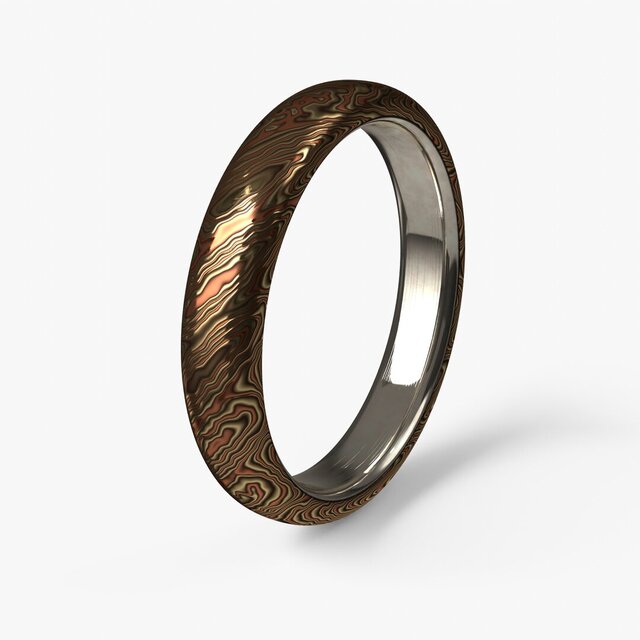 3D model of Mokume rings