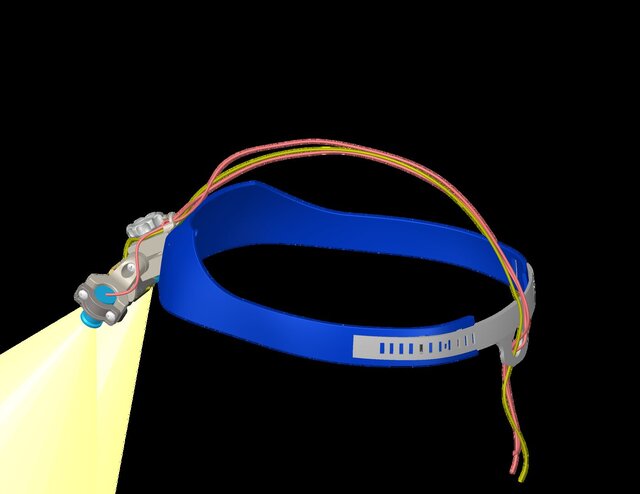 3D model of Wearable Action Camera & Dual Light Headband System