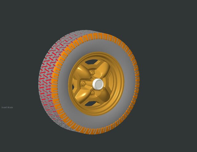 3D model of 3D Wheel Rim and Tire Assembly
