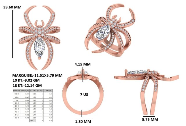 3D model of Custom Diamond Engagement Ring | Production Ready Jewelry CAD